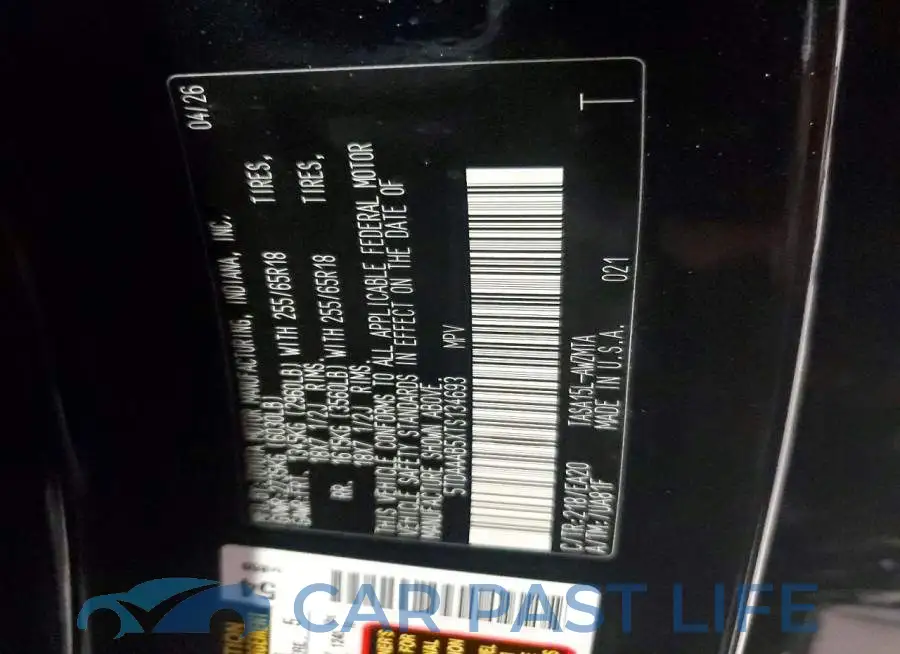 5TDAAAB5XTS134693# 13