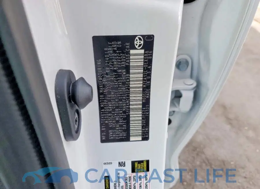 5YFB4MCE2SP250439# 12