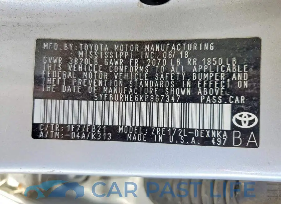 5YFBURHE6KP867347# 12