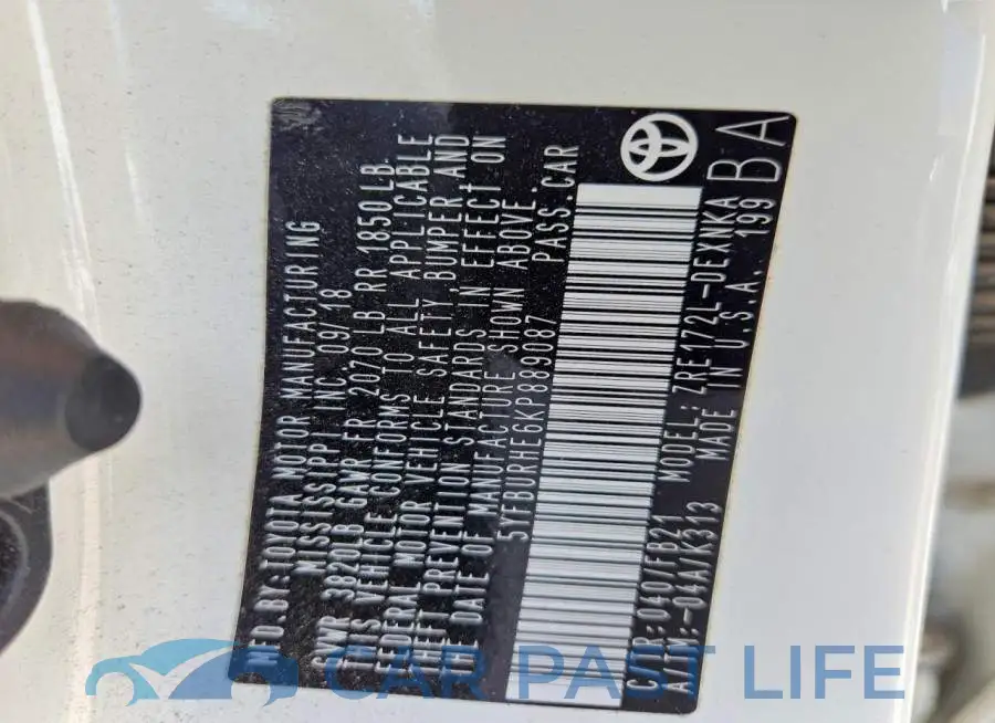 5YFBURHE6KP889087# 13