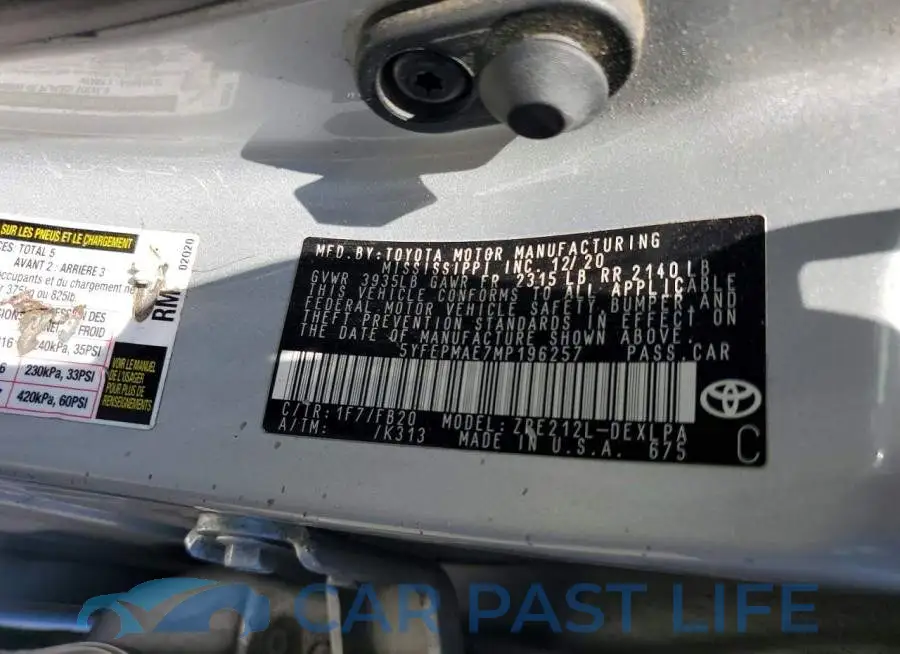 5YFEPMAE7MP196257# 13