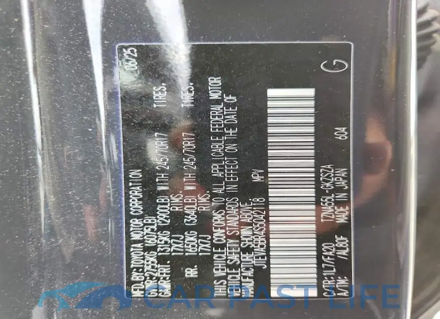 JTEVA5BR4S5042118# 14