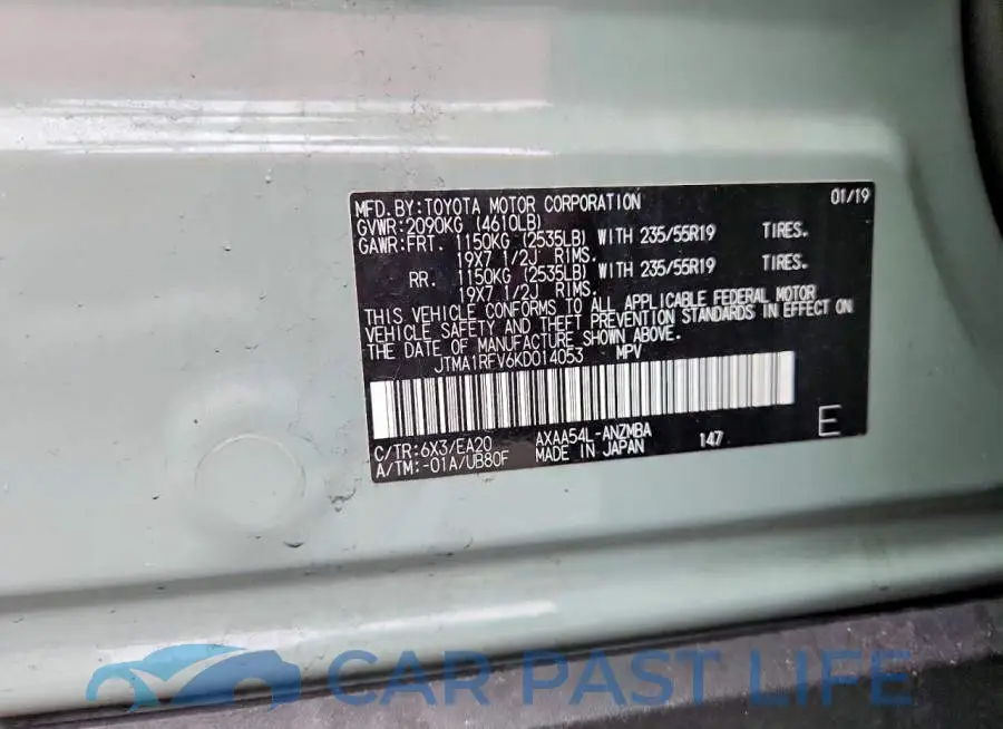 JTMA1RFV6KD014053# 13