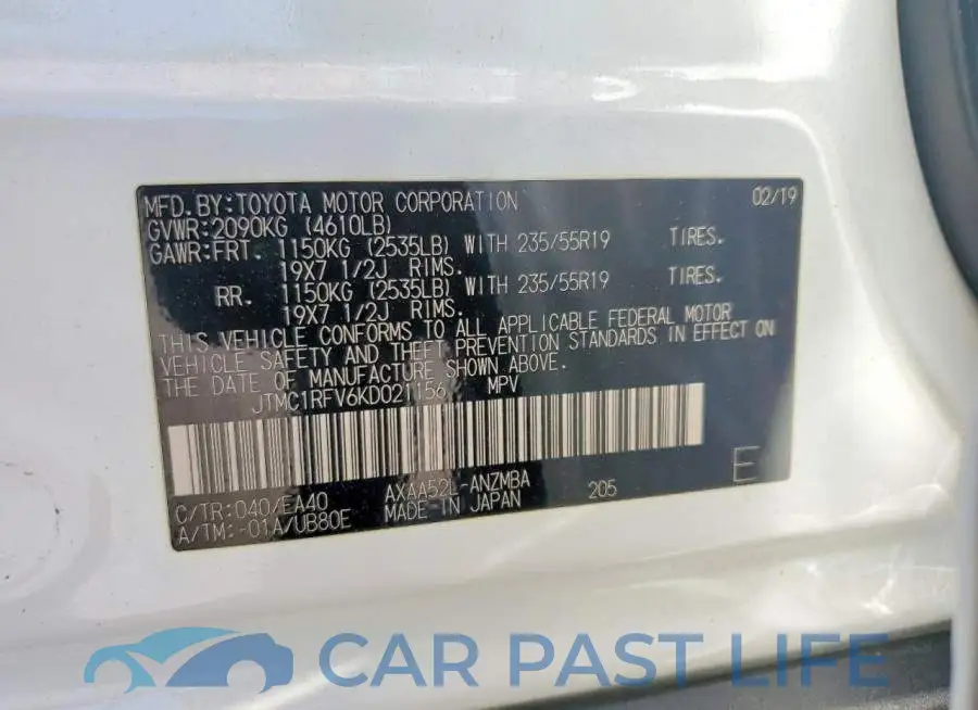 JTMC1RFV6KD021156# 13