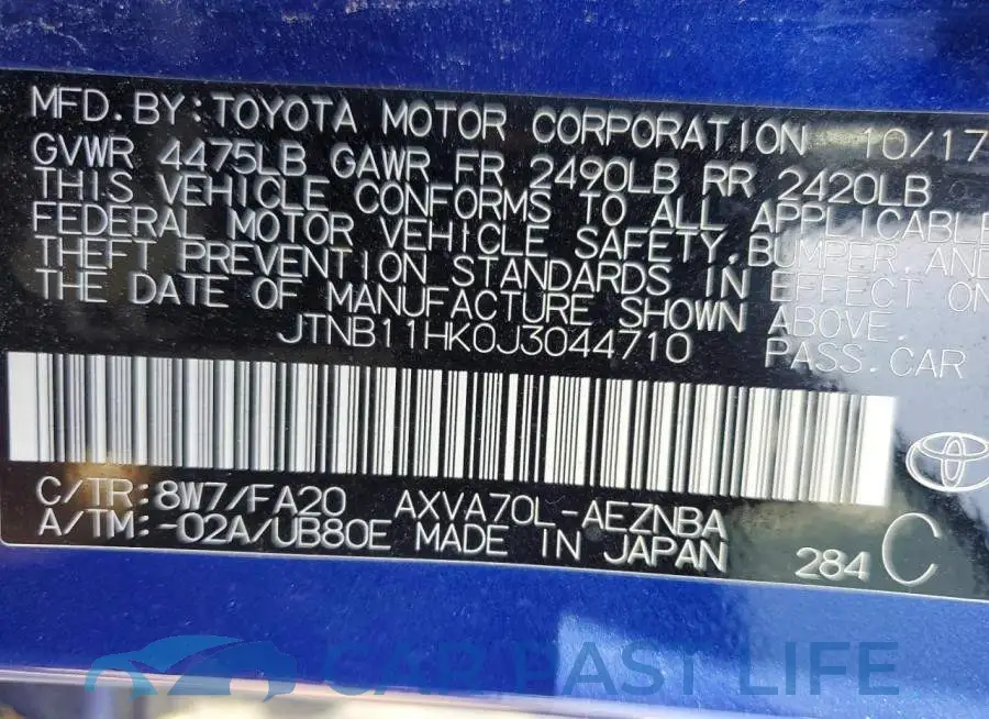 JTNB11HK0J3044710# 13