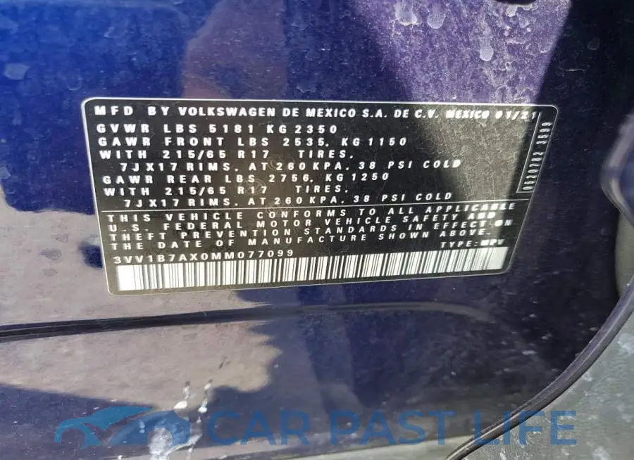 3VV1B7AX0MM077099# 13
