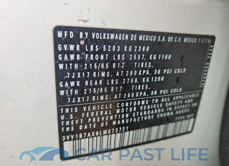 3VV1B7AX6LM073721# 13
