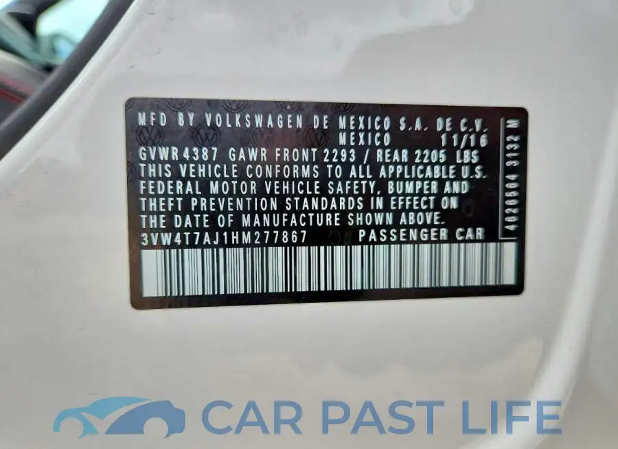 3VW4T7AJ1HM277867# 13