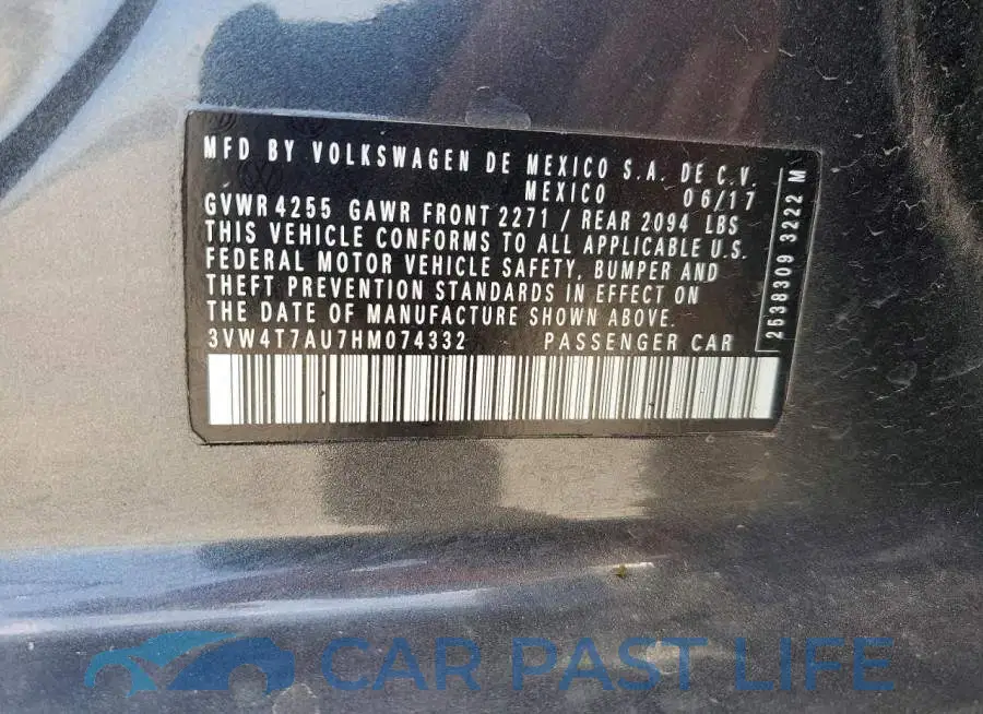 3VW4T7AU7HM074332# 12