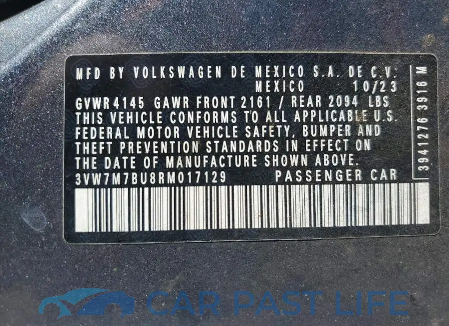 3VW7M7BU8RM017129# 13