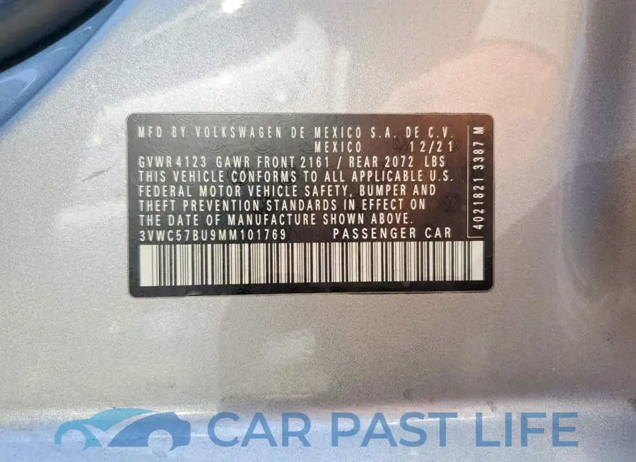 3VWC57BU9MM101769# 12