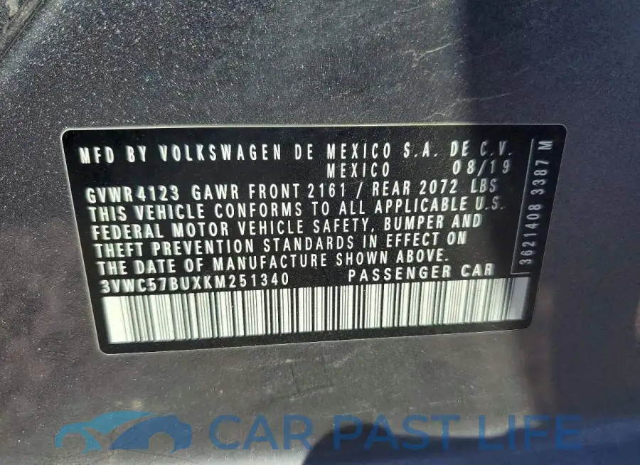 3VWC57BUXKM251340# 12