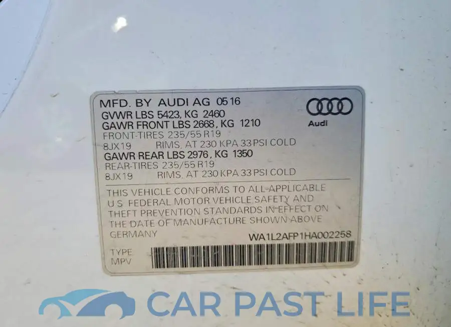 WA1L2AFP1HA002258# 12