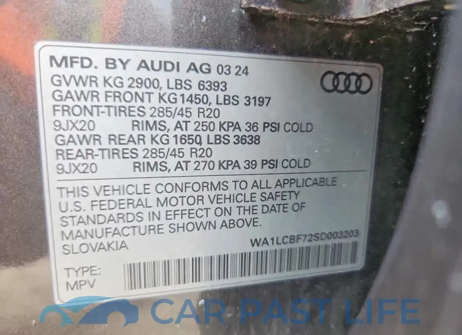 WA1LCBF72SD003203# 13