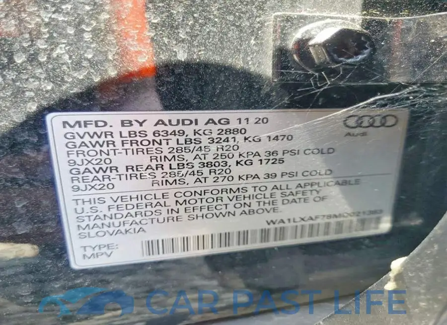 WA1LXAF78MD021383# 13