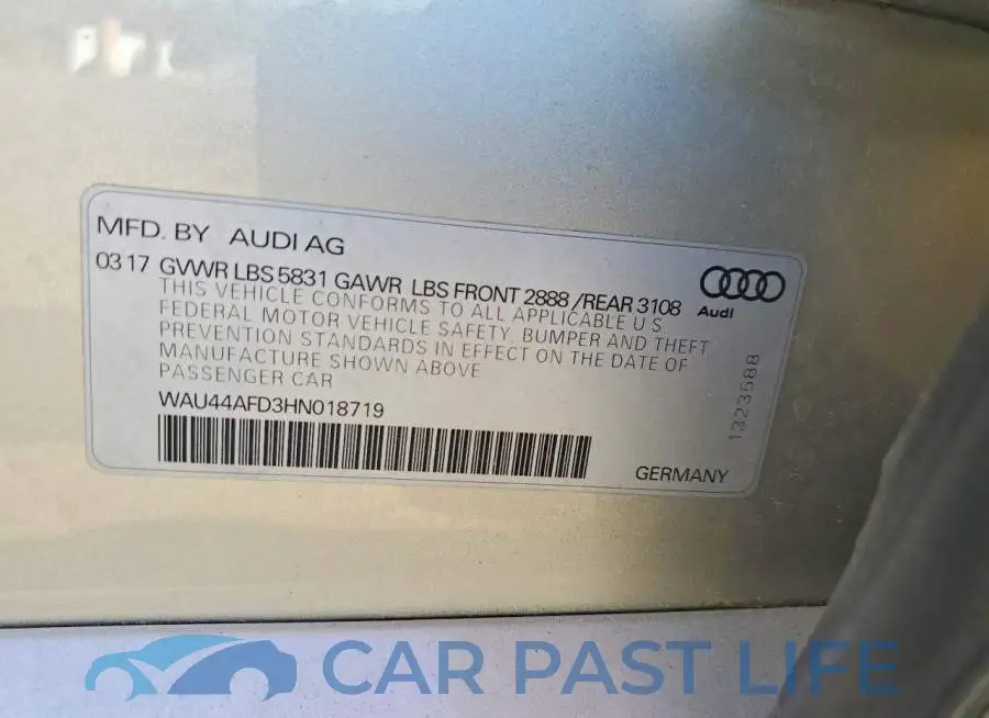 WAU44AFD3HN018719# 12