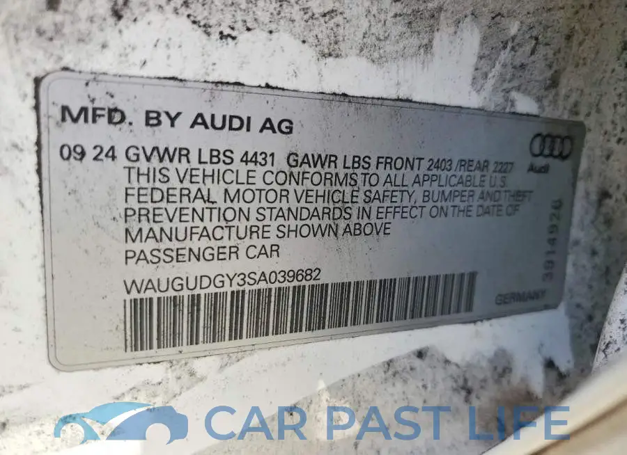 WAUGUDGY3SA039682# 12