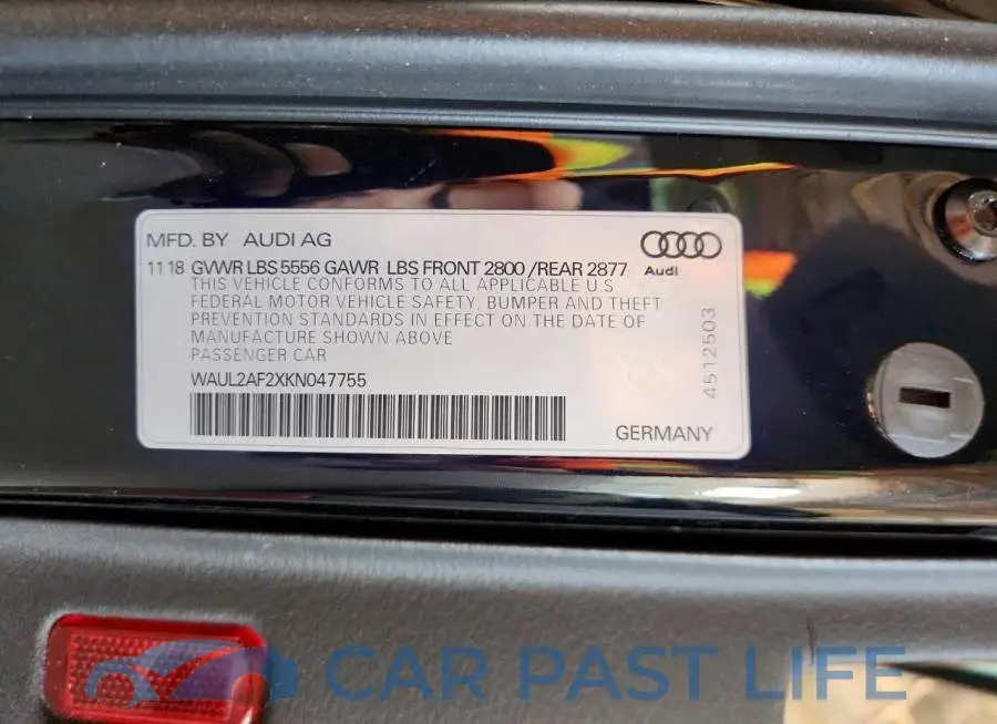 WAUL2AF2XKN047755# 12
