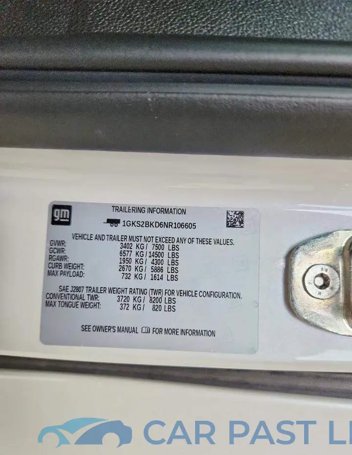 1GKS2BKD6NR106605# 14