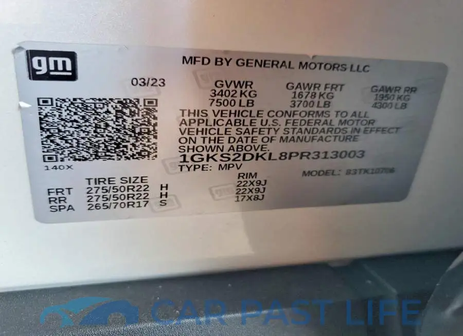1GKS2DKL8PR313003# 14