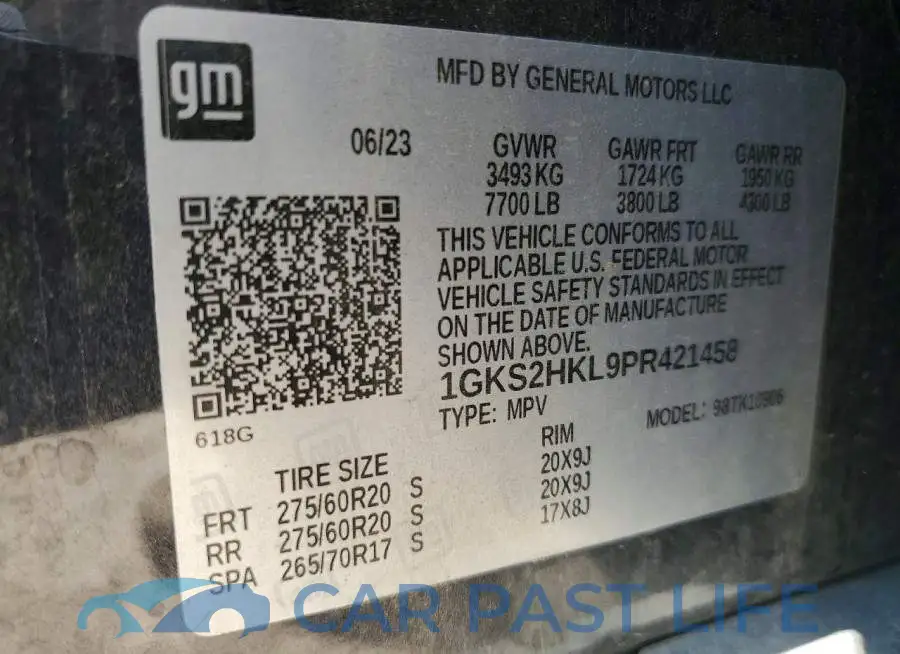 1GKS2HKL9PR421458# 13