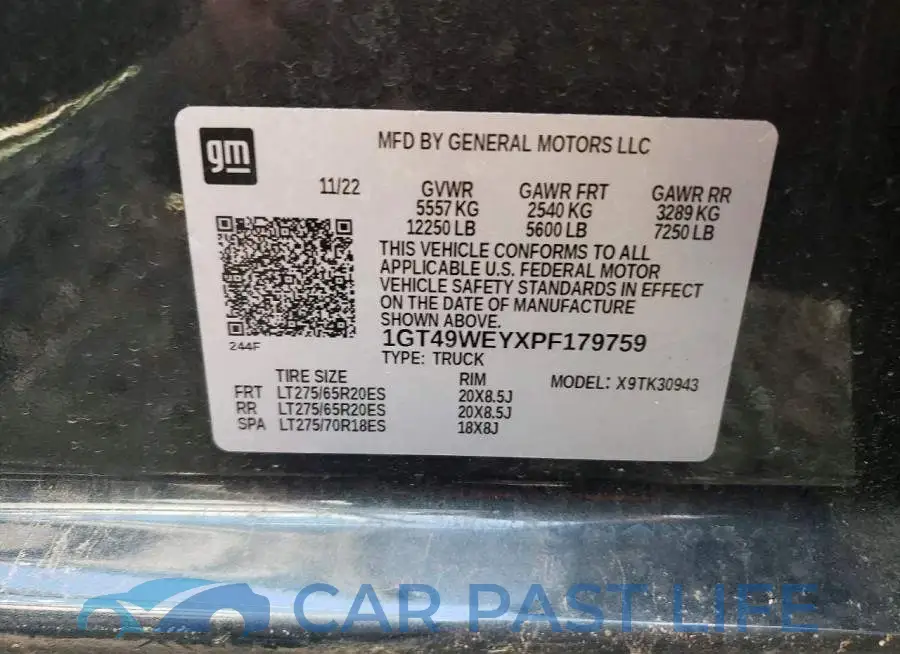 1GT49WEYXPF179759# 12
