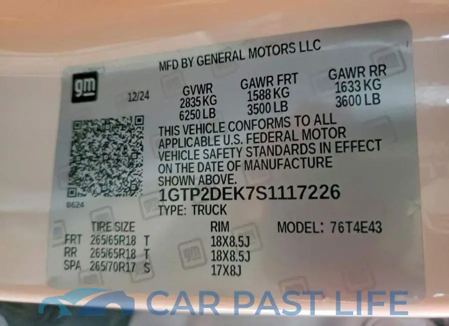 1GTP2DEK7S1117226# 12
