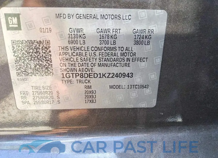1GTP8DED1KZ240943# 12