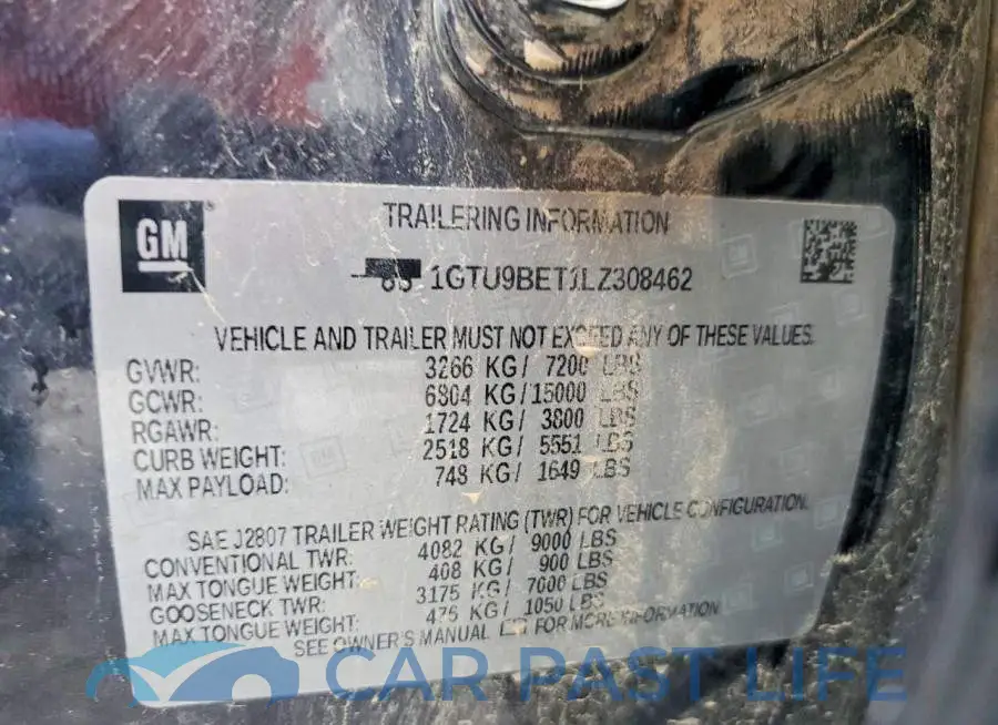 1GTU9BET1LZ308462# 12