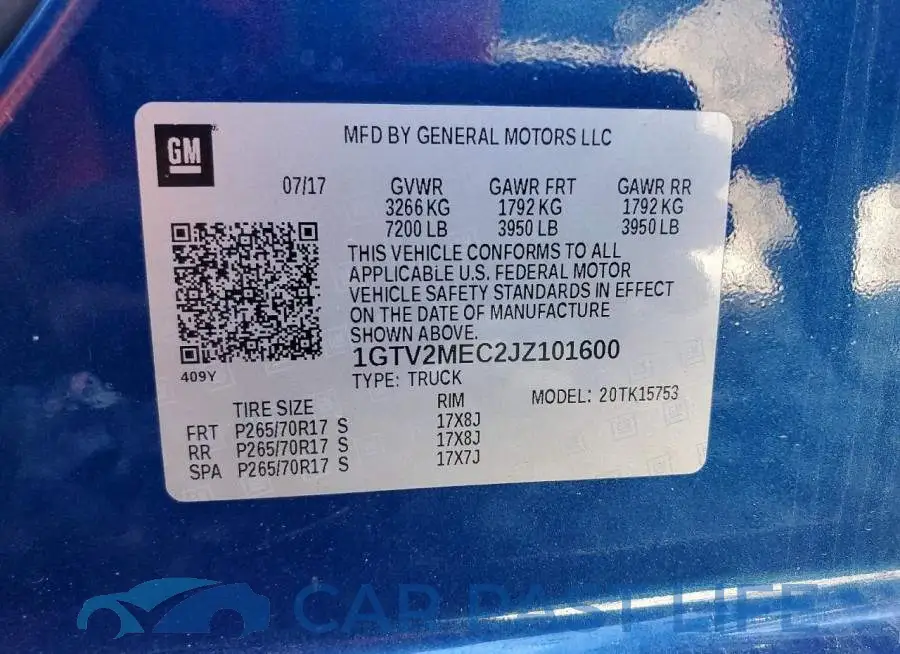 1GTV2MEC2JZ101600# 12