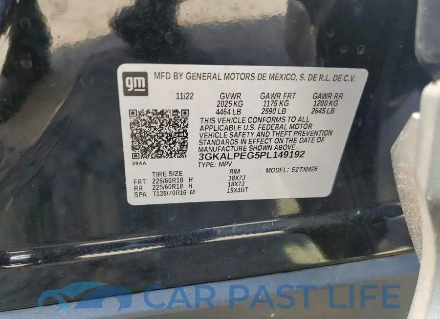 3GKALPEG5PL149192# 13
