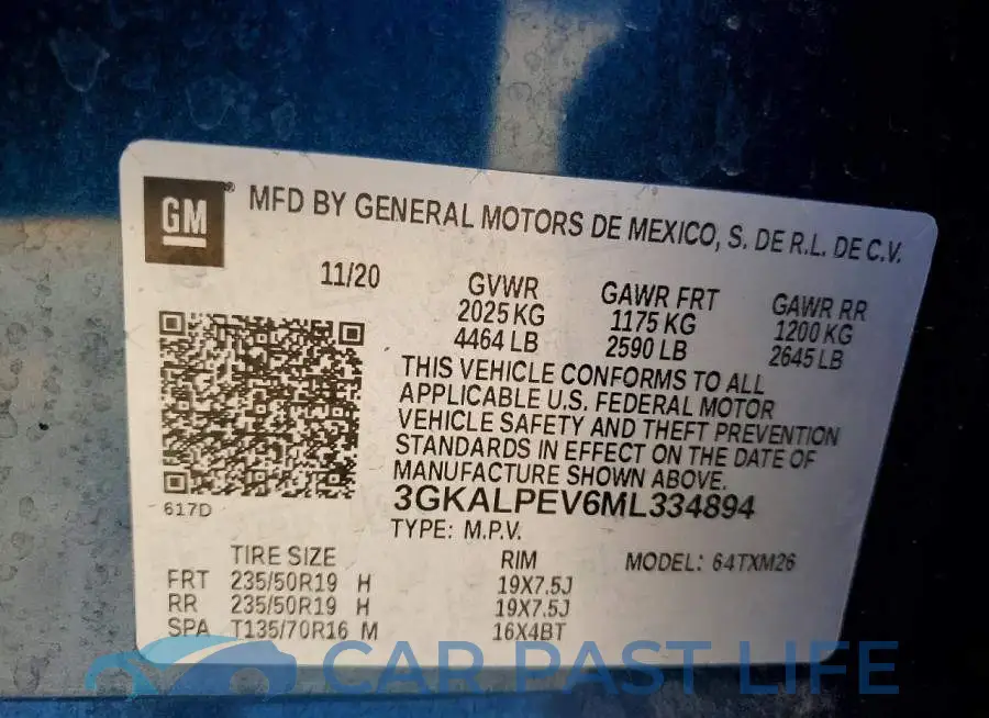 3GKALPEV6ML334894# 12