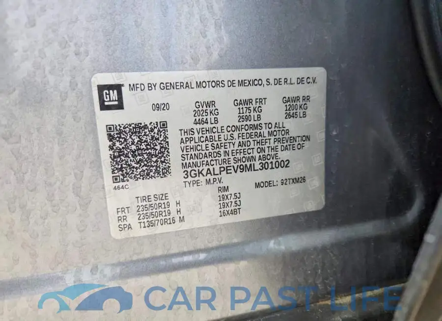 3GKALPEV9ML301002# 12