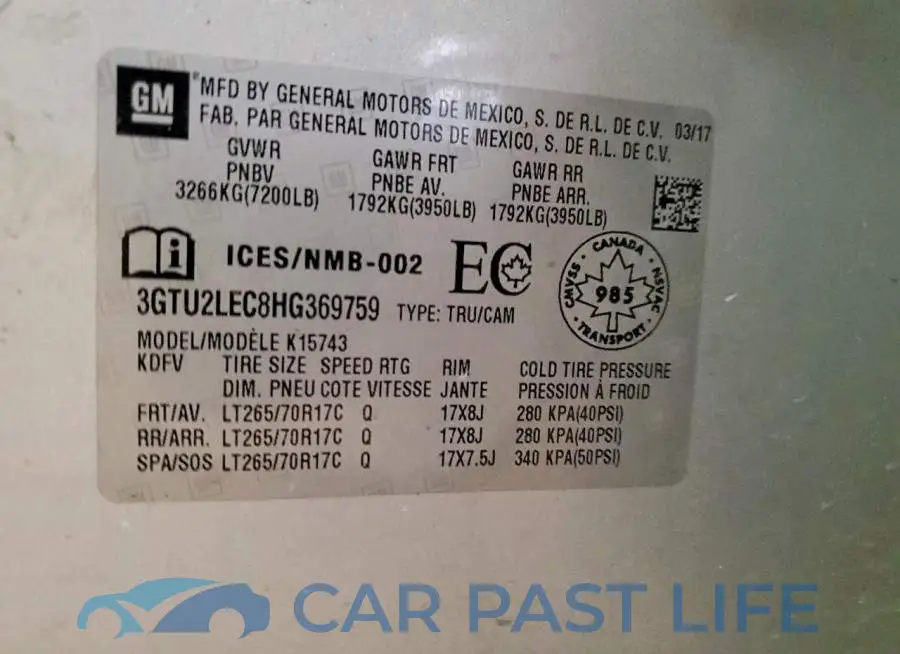 3GTU2LEC8HG369759# 12