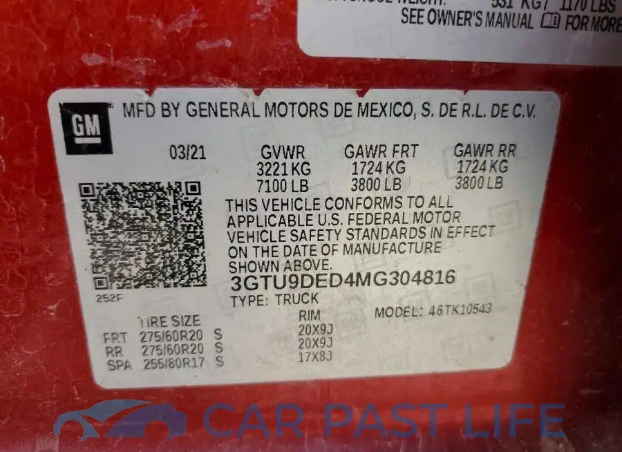 3GTU9DED4MG304816# 13