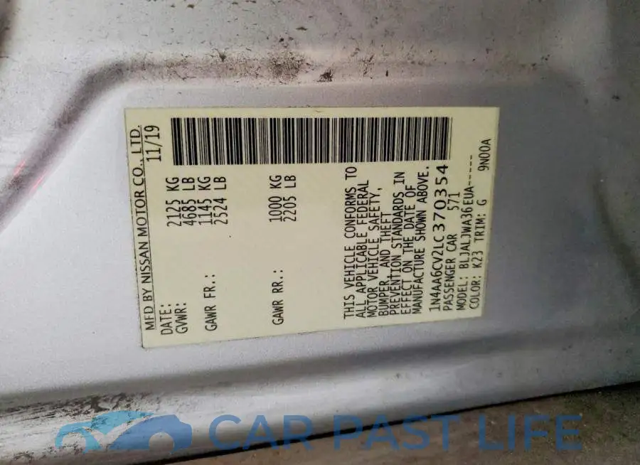 1N4AA6CV2LC370354# 12