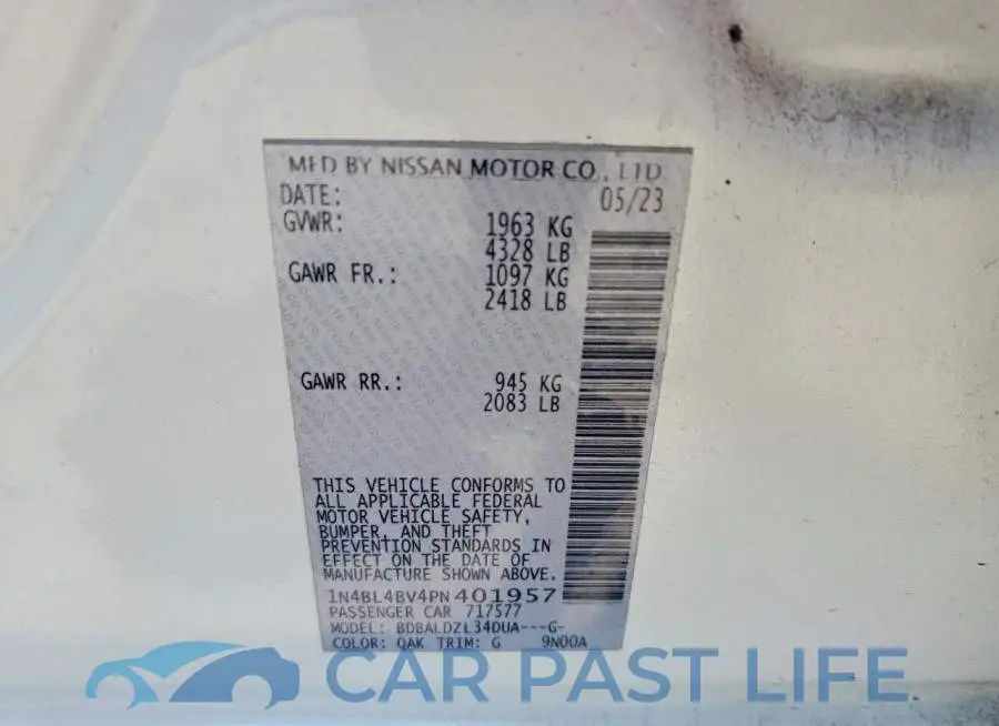 1N4BL4BV4PN401957# 13