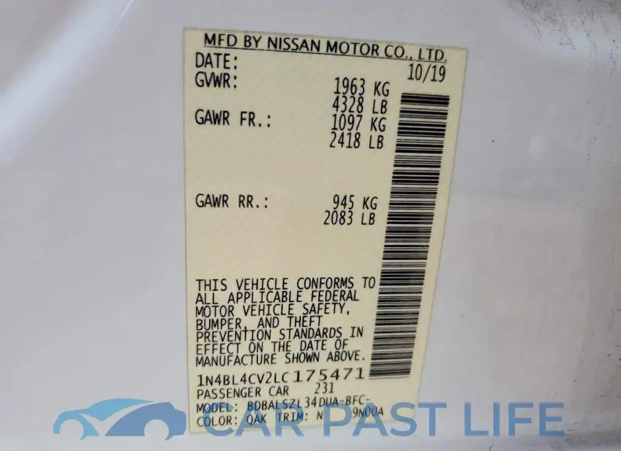 1N4BL4CV2LC175471# 13