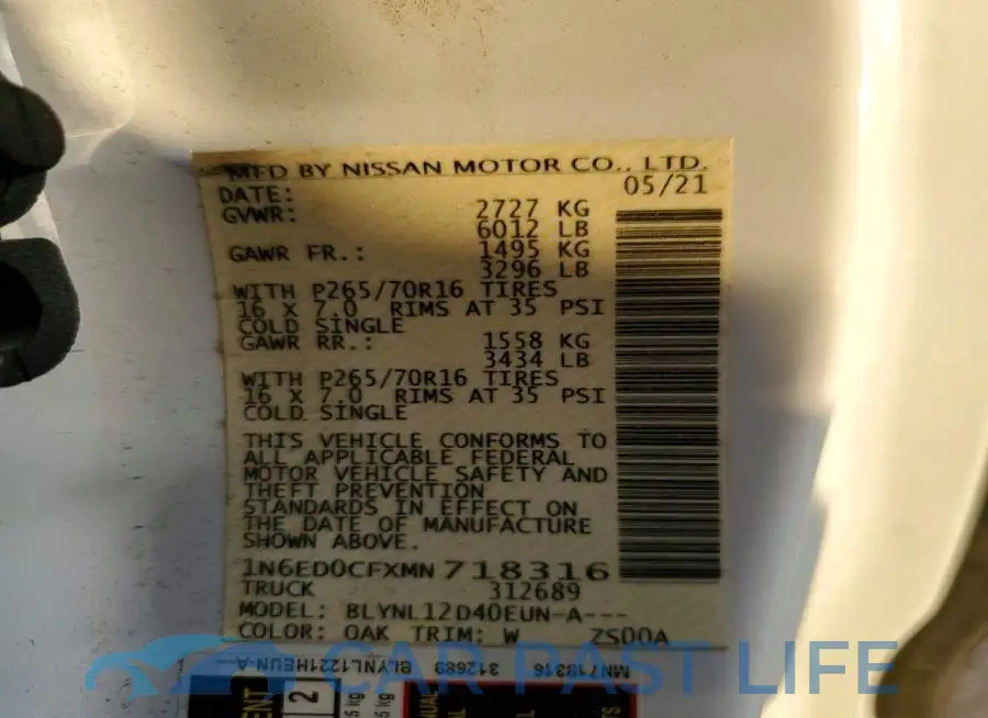 1N6ED0CFXMN718316# 12