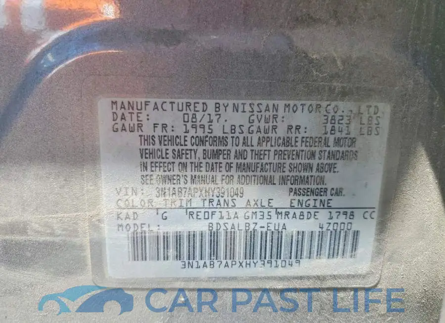 3N1AB7APXHY391049# 12