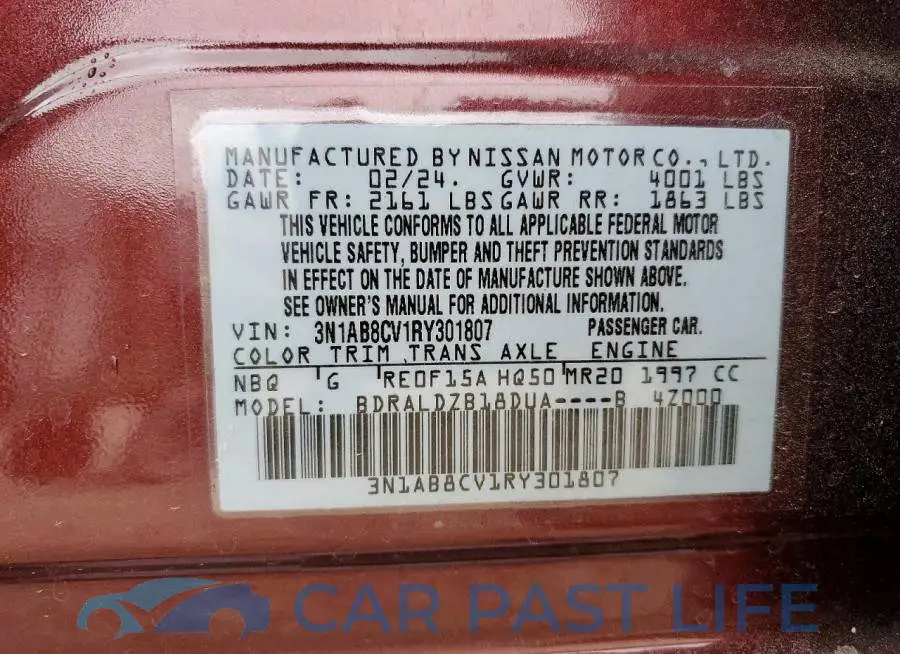 3N1AB8CV1RY301807# 12