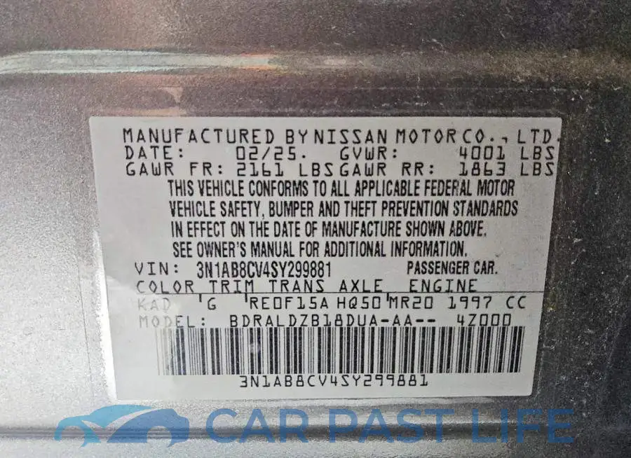 3N1AB8CV4SY299881# 12