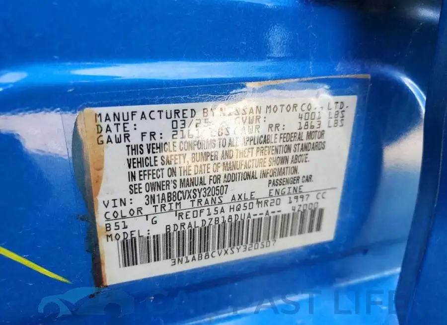 3N1AB8CVXSY320507# 12