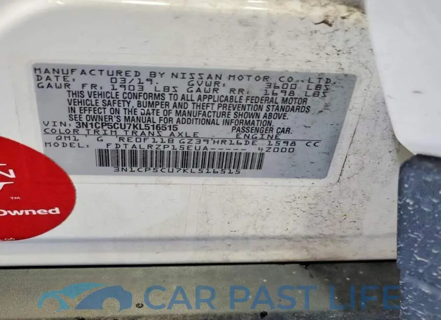 3N1CP5CU7KL516515# 13