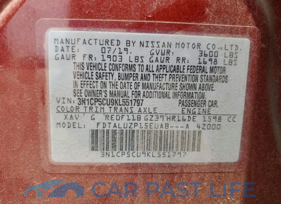 3N1CP5CU9KL551797# 13