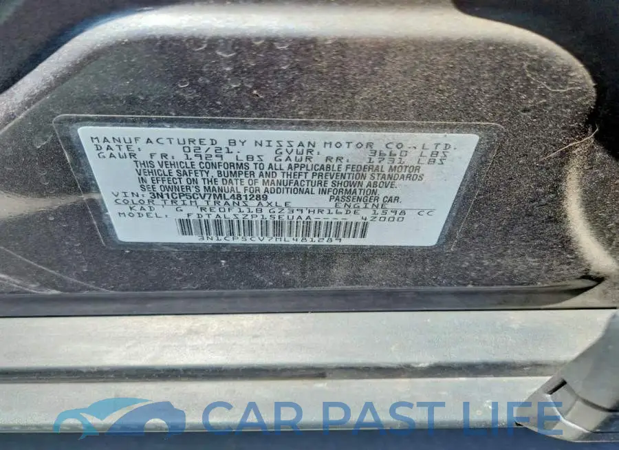 3N1CP5CV7ML481289# 12