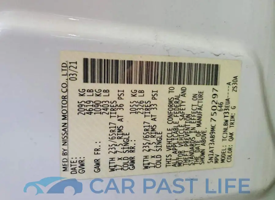 5N1AT3AB9MC750297# 13