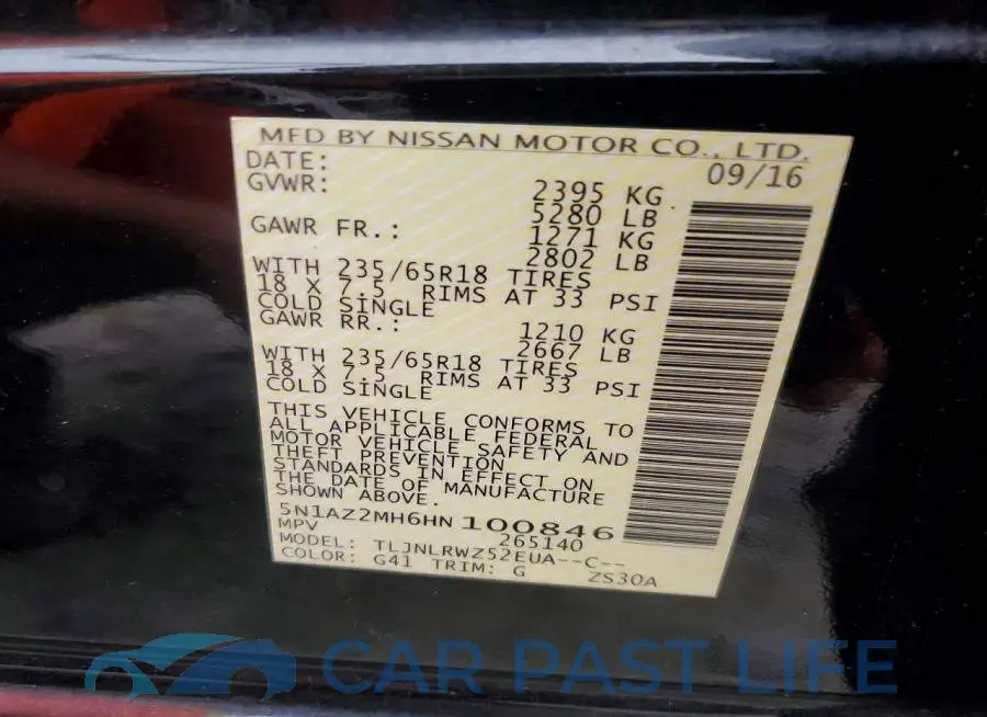 5N1AZ2MH6HN100846# 13