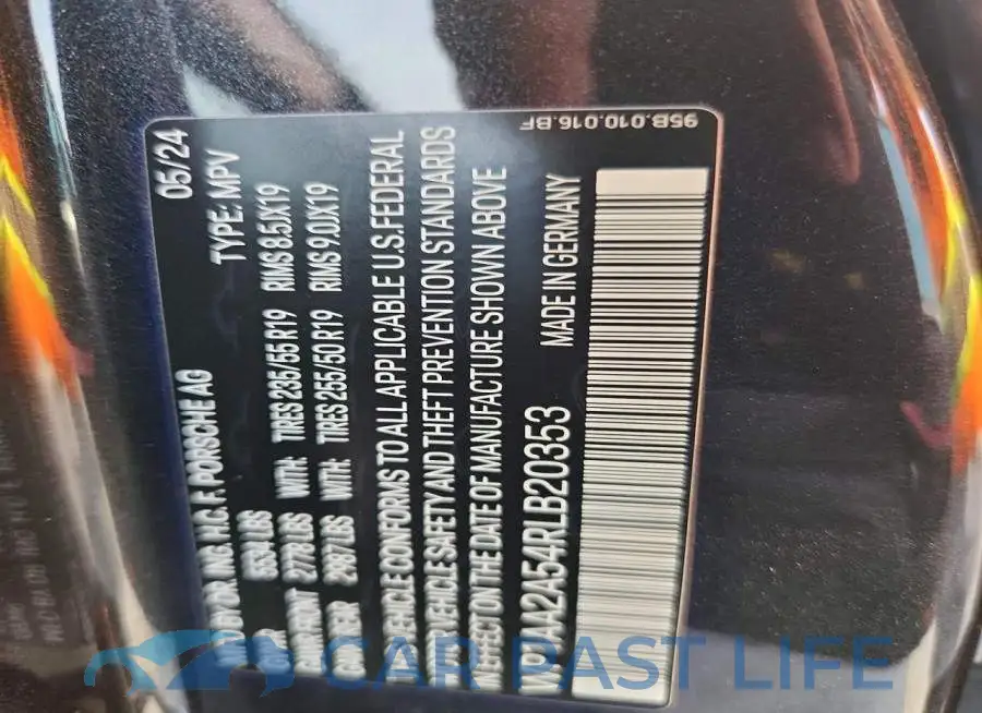 WP1AA2A54RLB20353# 14