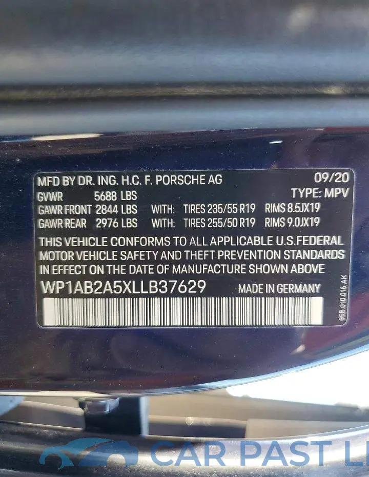 WP1AB2A5XLLB37629# 14